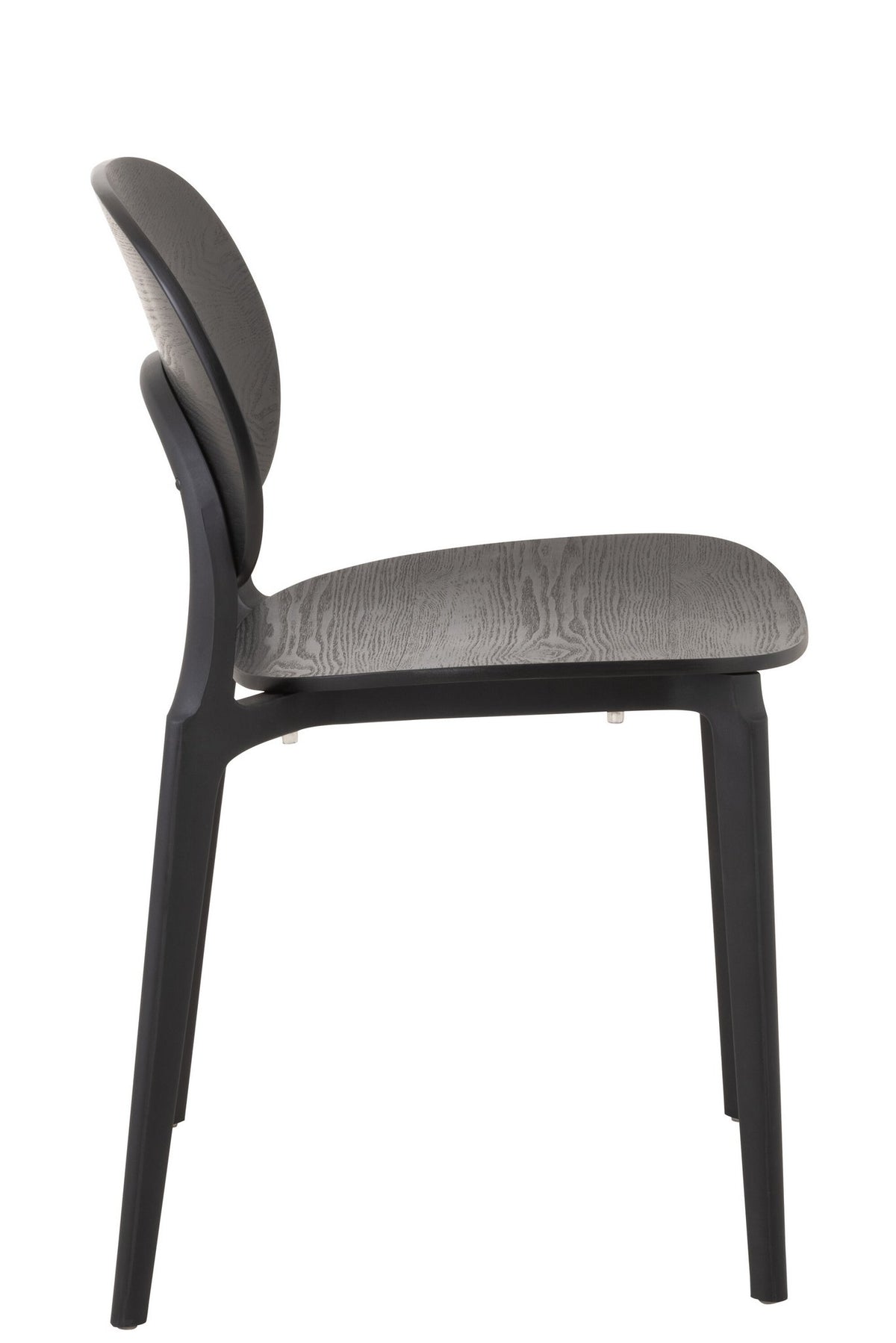 J-Line stoel Basic - kusntstof - zwart