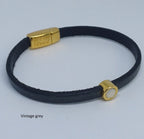 Shorty leren armband 24K verguld