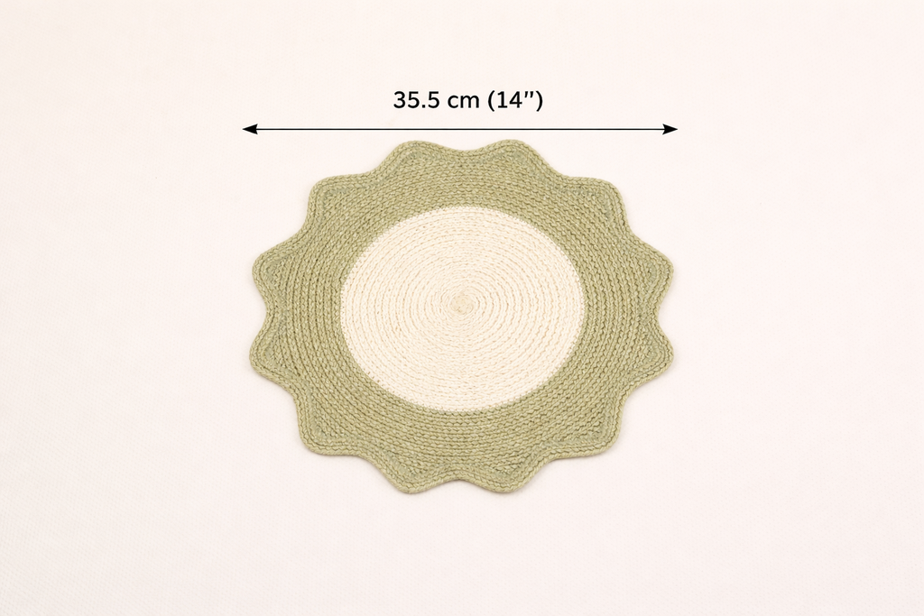 Polyester placemat – groen – strak geweven eetdecor
