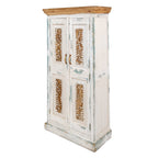 Wandkast Wit Bruin, Hout 76x38x151 cm