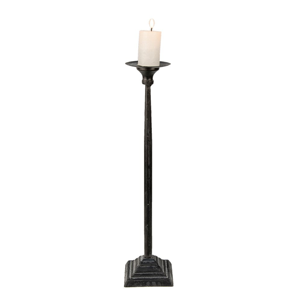 Kandelaar Ø 10x44 cm Zwart IJzer Kaarsenstandaard
