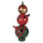 Kerstdecoratie Beeld 31x30x88 cm Rood Metaal