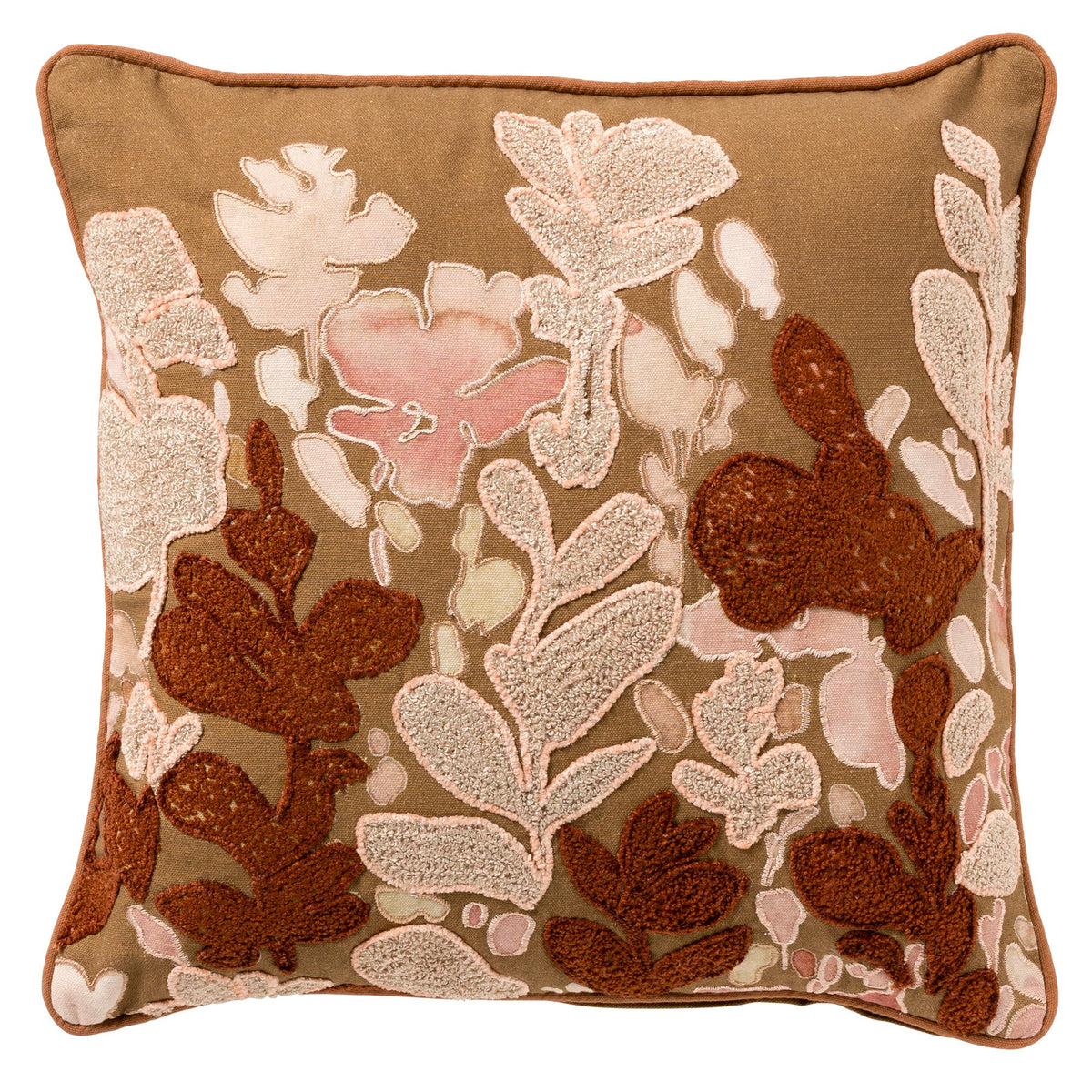 Lydia | Kussen | 45x45 cm tabak Brown | Bruin | Hoii | Met luxe binnenkussen