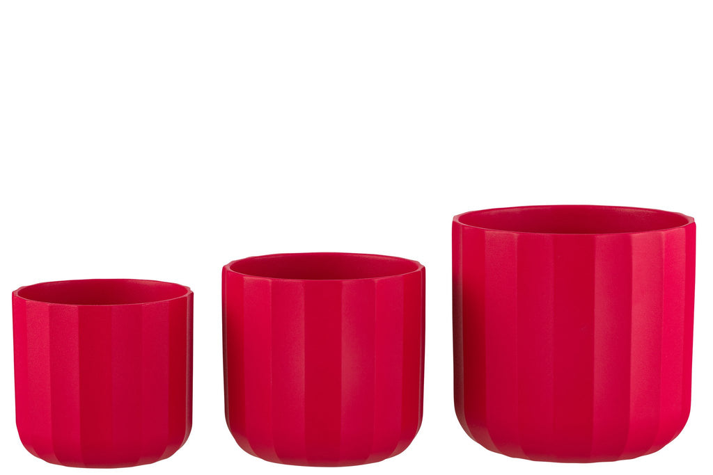 J-Line bloempot Summer - keramiek - roze - large - Ø 18.5 cm