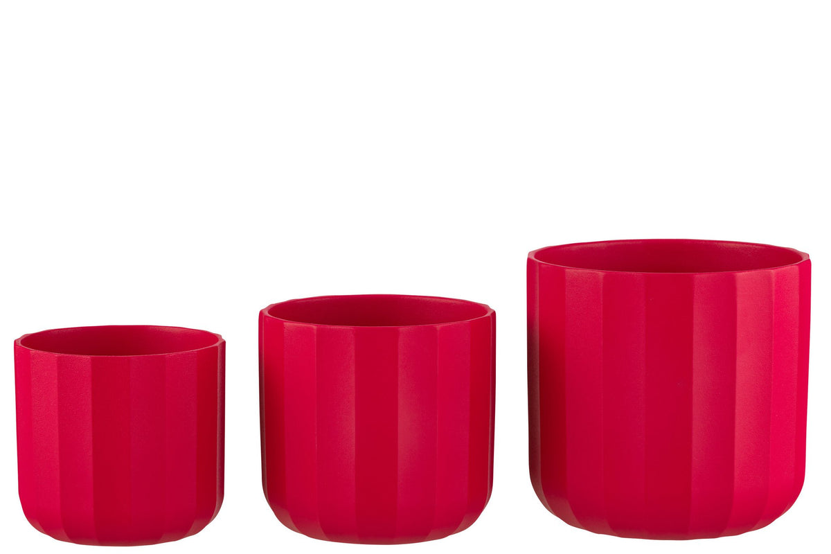 J-Line bloempot Summer - keramiek - roze - large - Ø 18.5 cm