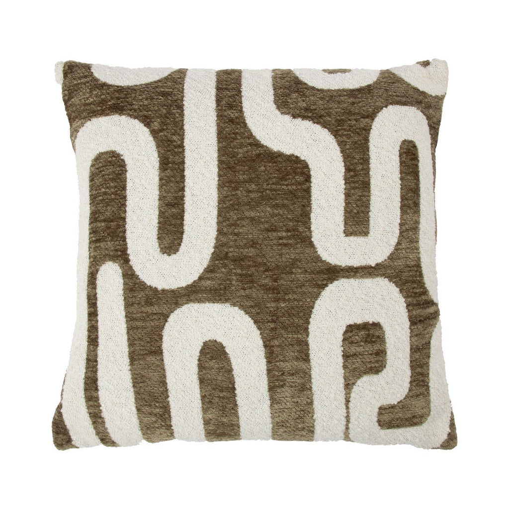 Kussen Abstract strepen groen wit 45x45cm