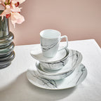 Kom 18xH6cm marmer Steen - Set van 4