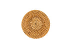 Glazen achtbaan rattan - set/6 - dia 10 cm