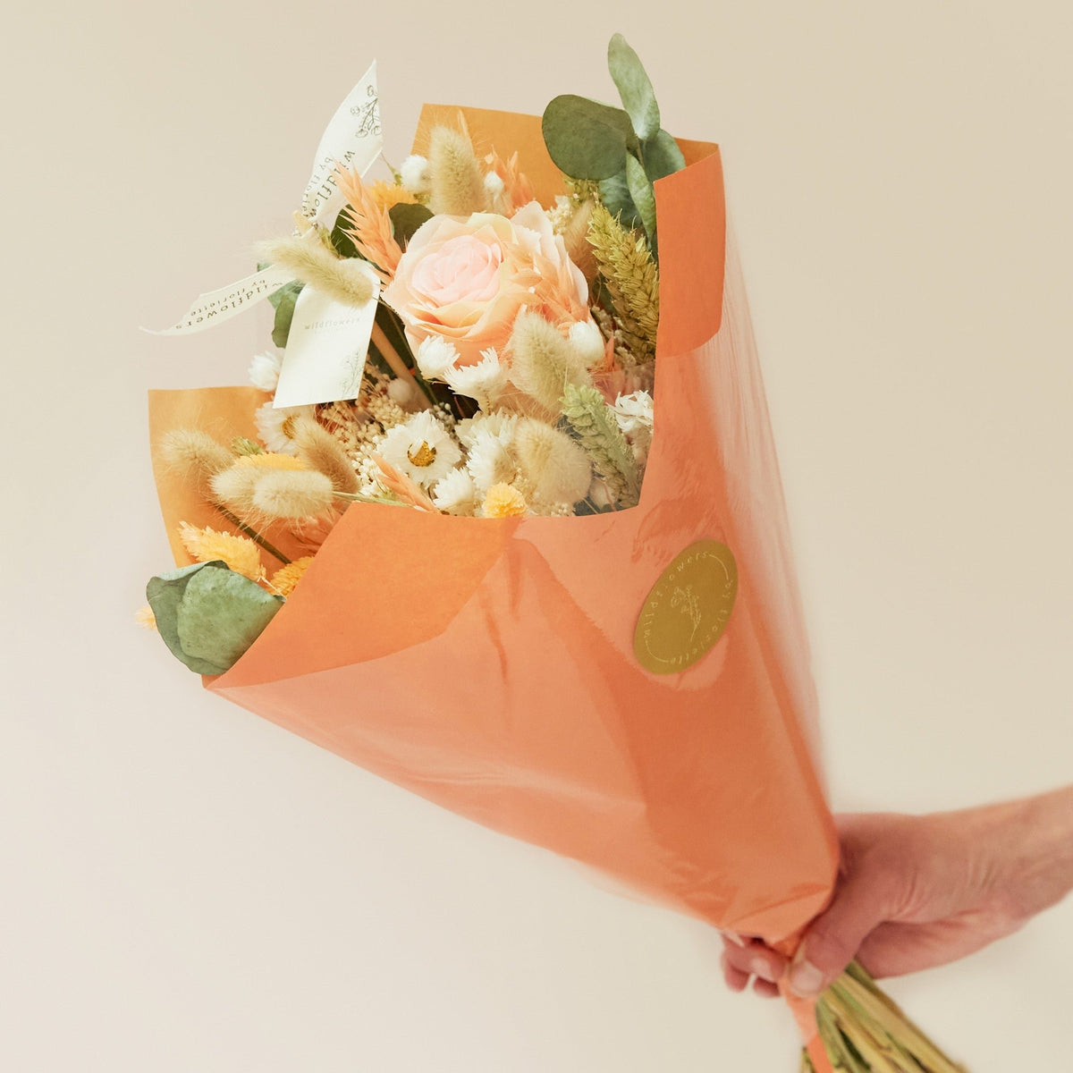 Romantisch droogbloemenboeket - Perzik - Bruiloftsfavoriet