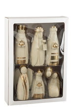 J-Line Kerststal 7Delig Resine Wit/Goud