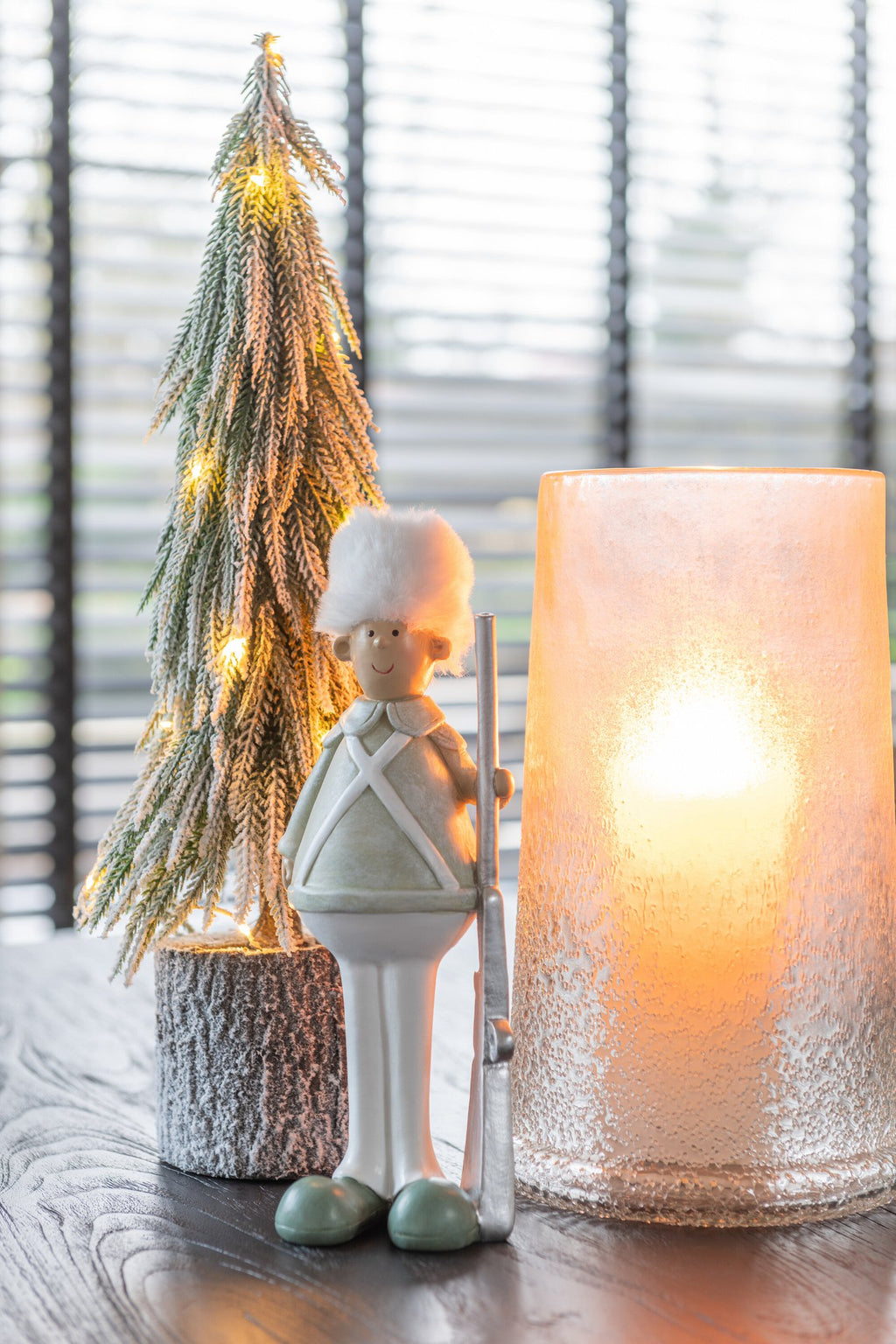 J-Line Kerstboom A+Led Kunststof Sneeuw Groen Medium