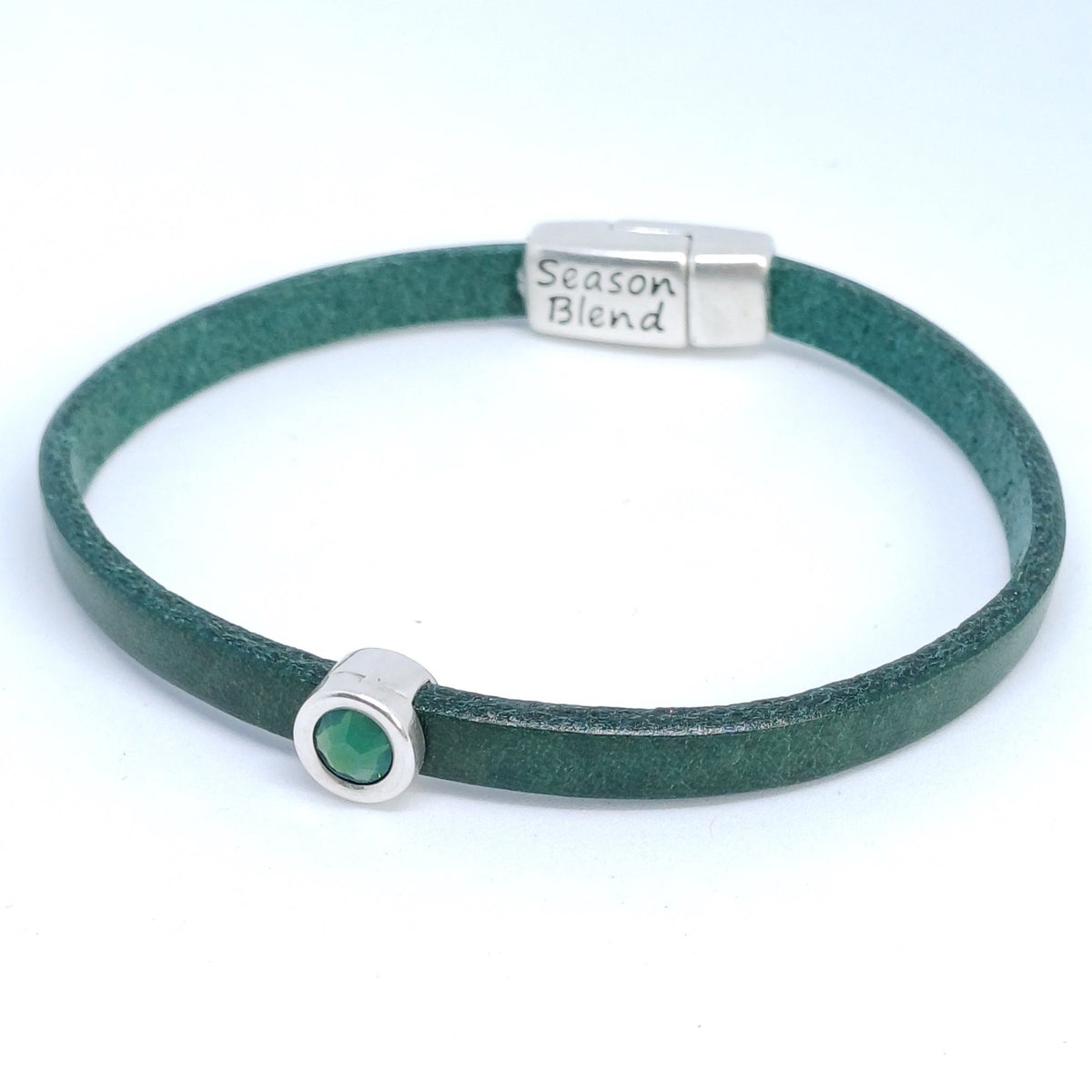 Shorty leren armband antiek verzilverd