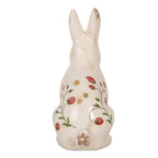 Decoratie Beeld Konijn 16x12x28 cm Beige Keramiek Aardbeien