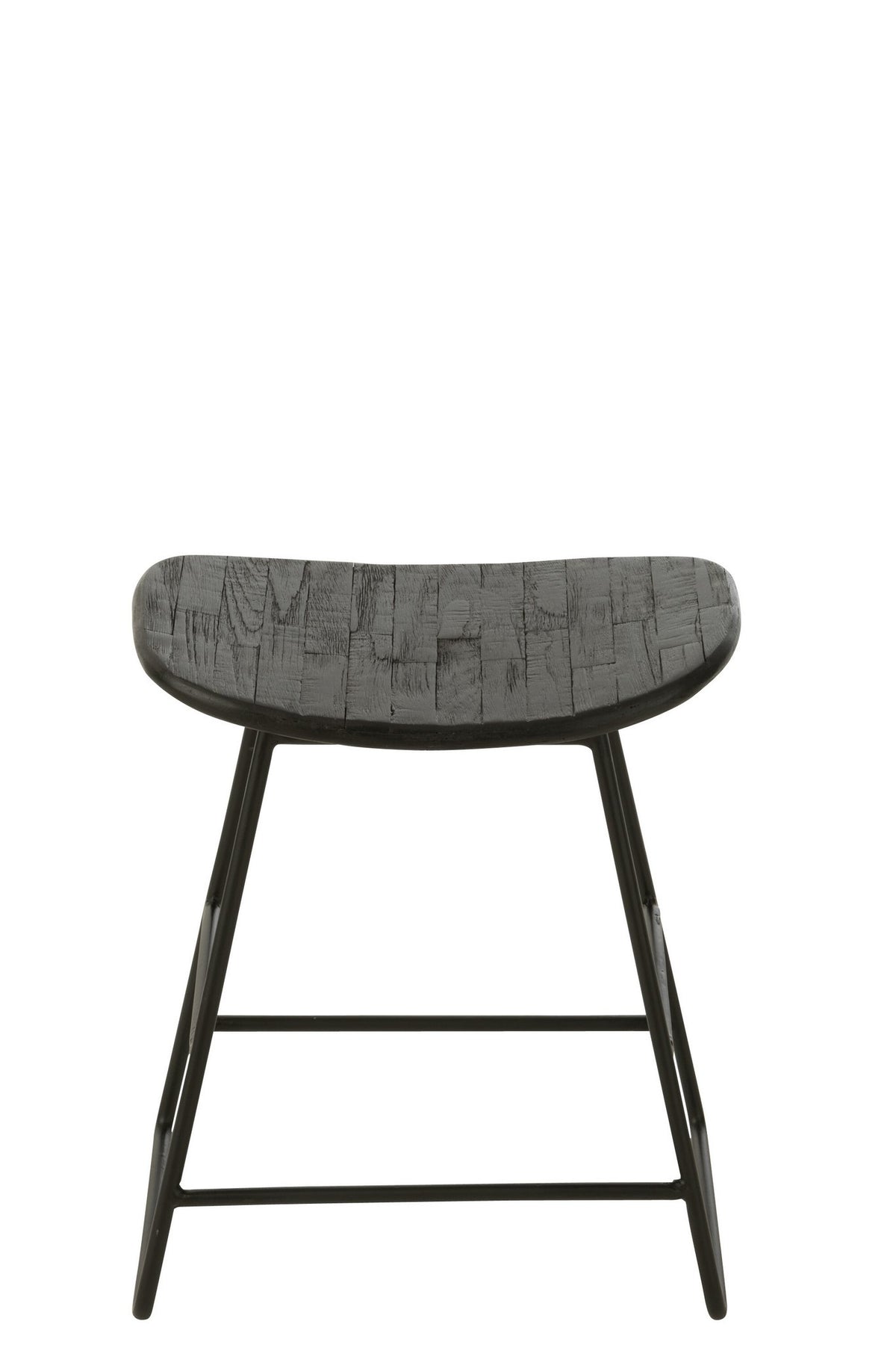 J-Line stoel Rechthoekig - gerecycleerd hout - zwart - small