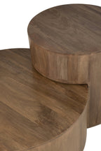 J-Line Set Van 2 Bijzettafels Toge Mango Hout Bruin