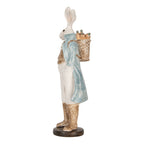 Decoratie Beeld Konijn 38 cm Wit Blauw Kunststof