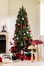 J-Line doos Rechthoekig - fluweel/papier - rood - 3 stuks