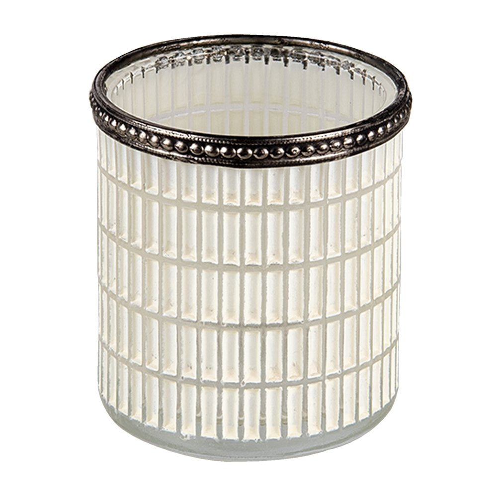 Theelichthouder Ø 8x9 cm Wit Glas Waxinelichthouder