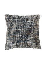 J-Line Kussen Tweed Pol/Katoen Blauw/Wit