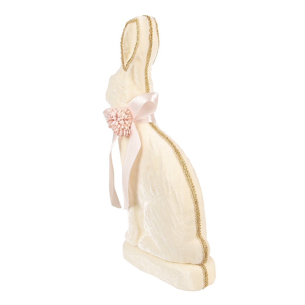 Decoratie Beeld Konijn 22x8x41 cm Beige Textiel