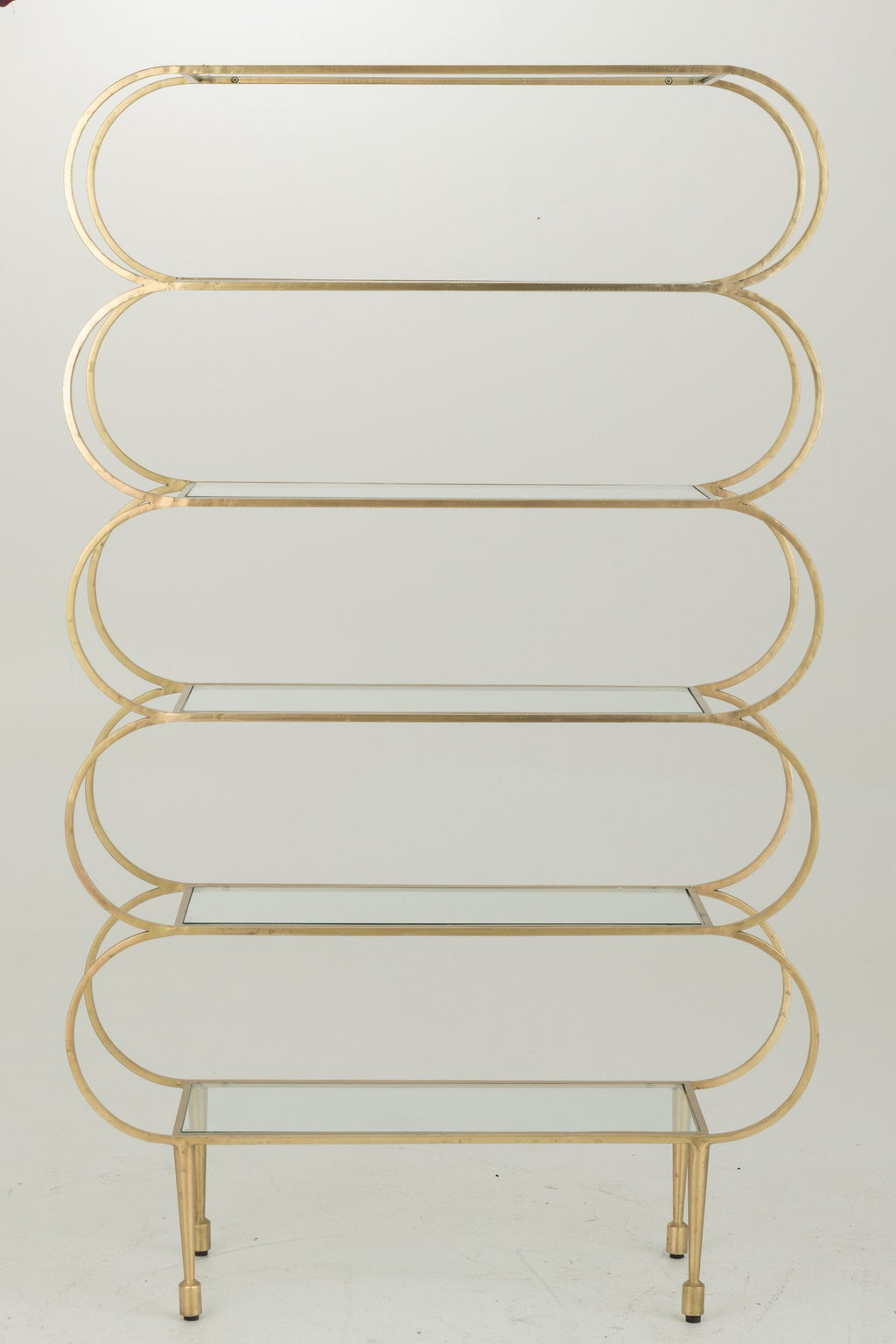 J-Line rek Ronde Hoeken - glas - goud/transparant