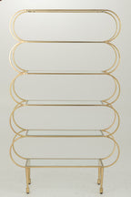 J-Line rek Ronde Hoeken - glas - goud/transparant