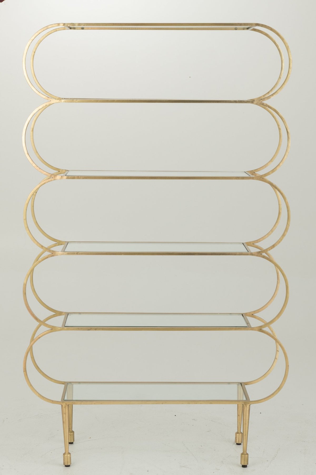 J-Line rek Ronde Hoeken - glas - goud/transparant