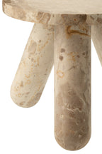 J-Line bijzettafel Rond Marmer - steen - beige