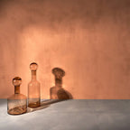 Vaas met deksel 22xH40,5cm amber Fera
