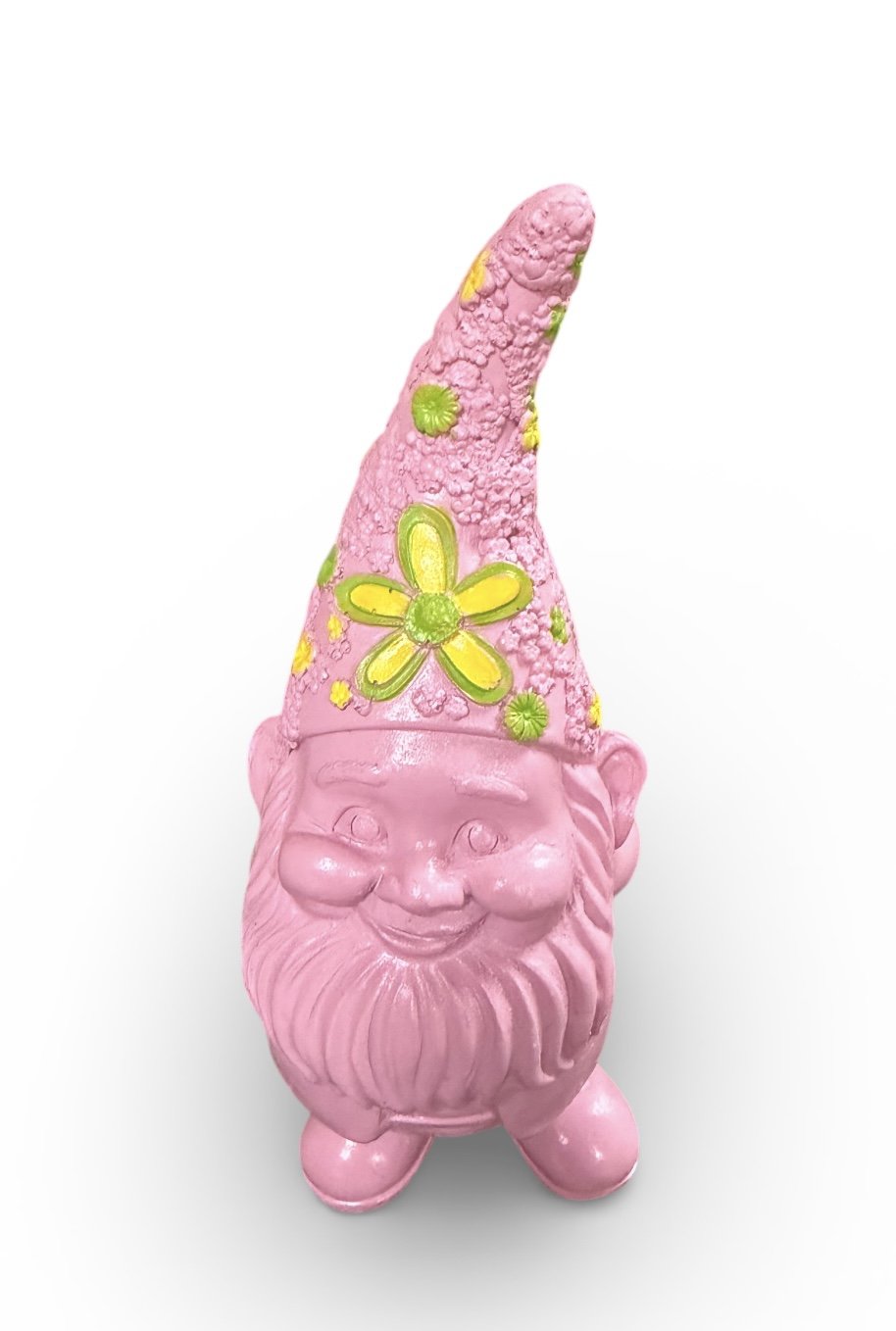 Kabouterhoedje van polyesin met bloem roze