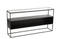 J-Line Console Vierkant Metaal/Glas Zwart