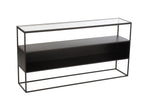 J-Line Console Vierkant Metaal/Glas Zwart