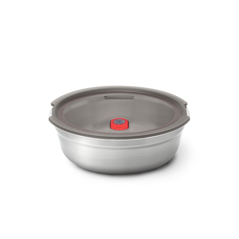 Black+Blum Steel food Bowl Small - Meal prep - Ø170mm - H 59mm - Grijs/Rood