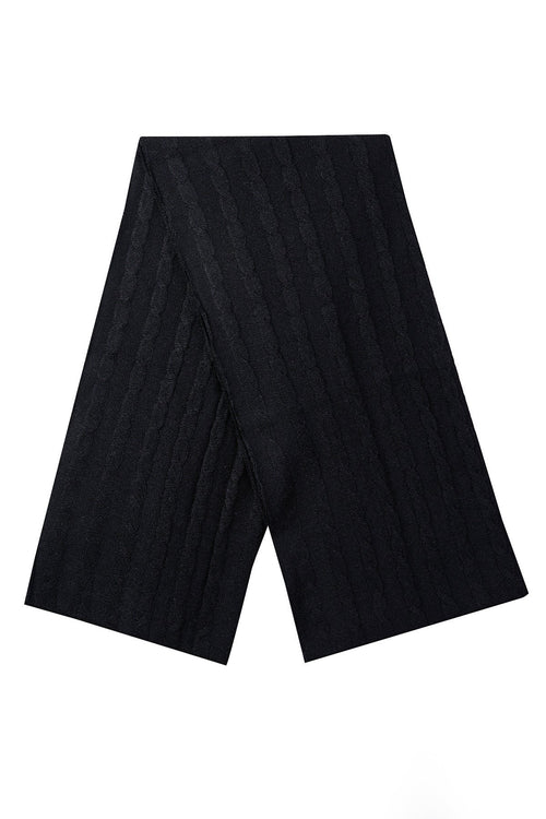Arinna-sjaal Black-Cable Knit