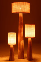 J-Line Vloerlamp Paraplu Ailanthus Hout Naturel
