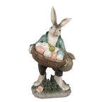 Beeld Konijn 32 cm Bruin Groen Polyresin Paasdecoratie