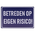 Betreden op eigen risico Retro Wandbord 20x30