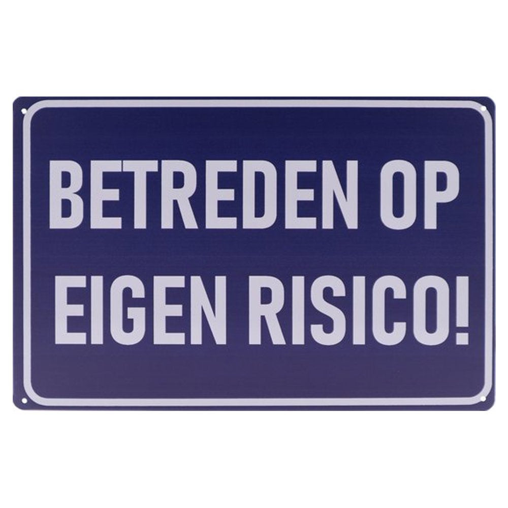 Betreden op eigen risico Retro Wandbord 20x30
