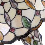 Tiffany Tafellamp Ø 40x60 cm Beige Bruin Glas Tiffany Bureaulamp