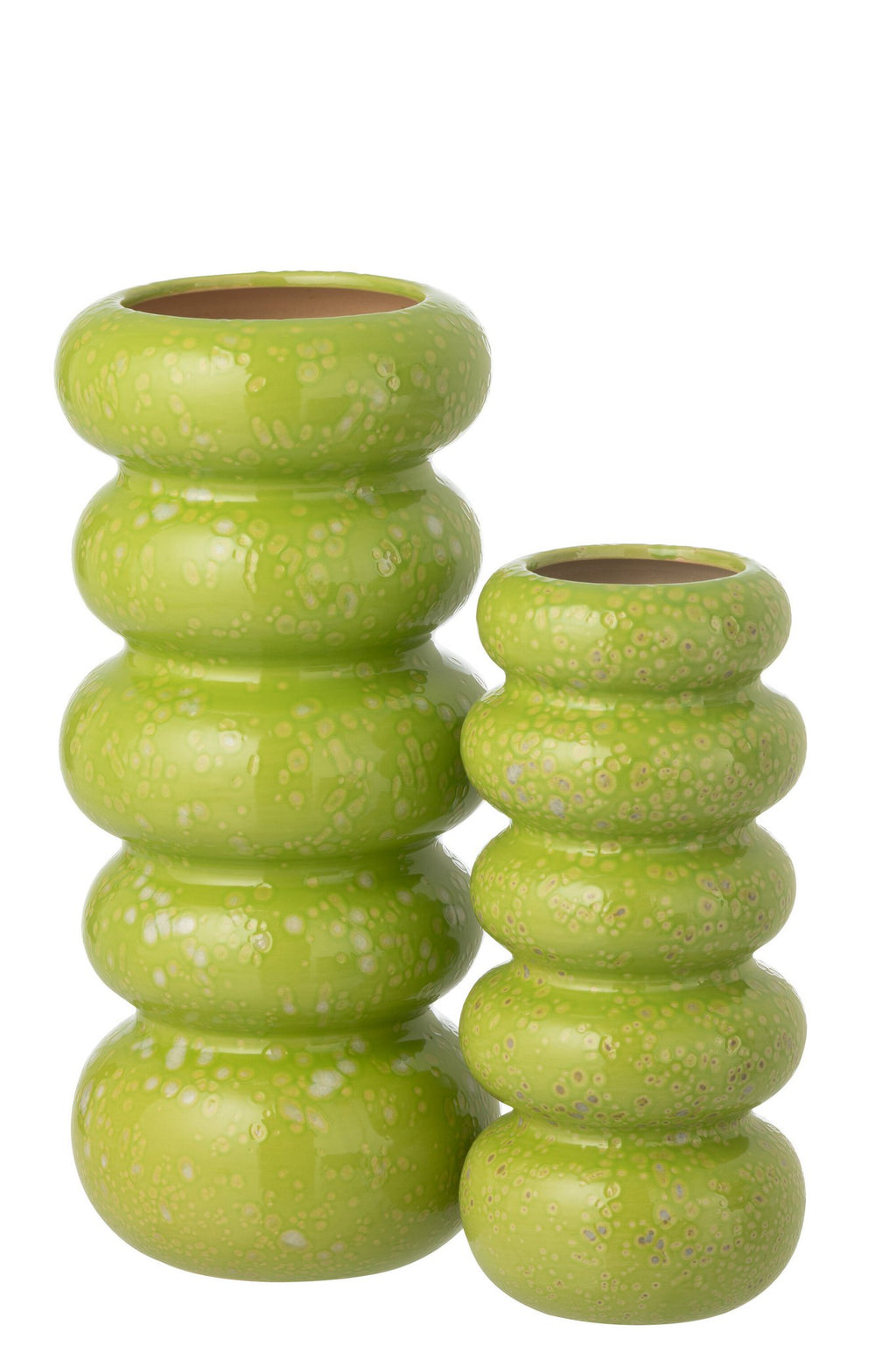 J-Line vaas Ringen - polyresin - porselein/groe - L