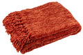 J-Line deken Chenille - polyester - bruin
