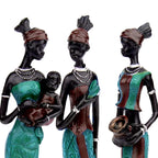 Afrikaanse tribale beeldjes – handgemaakt harsdecor – set van 3 (20 cm)