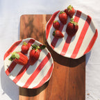 Serveerbord | Keramiek Rode Streep | Set van 2, 5 inch