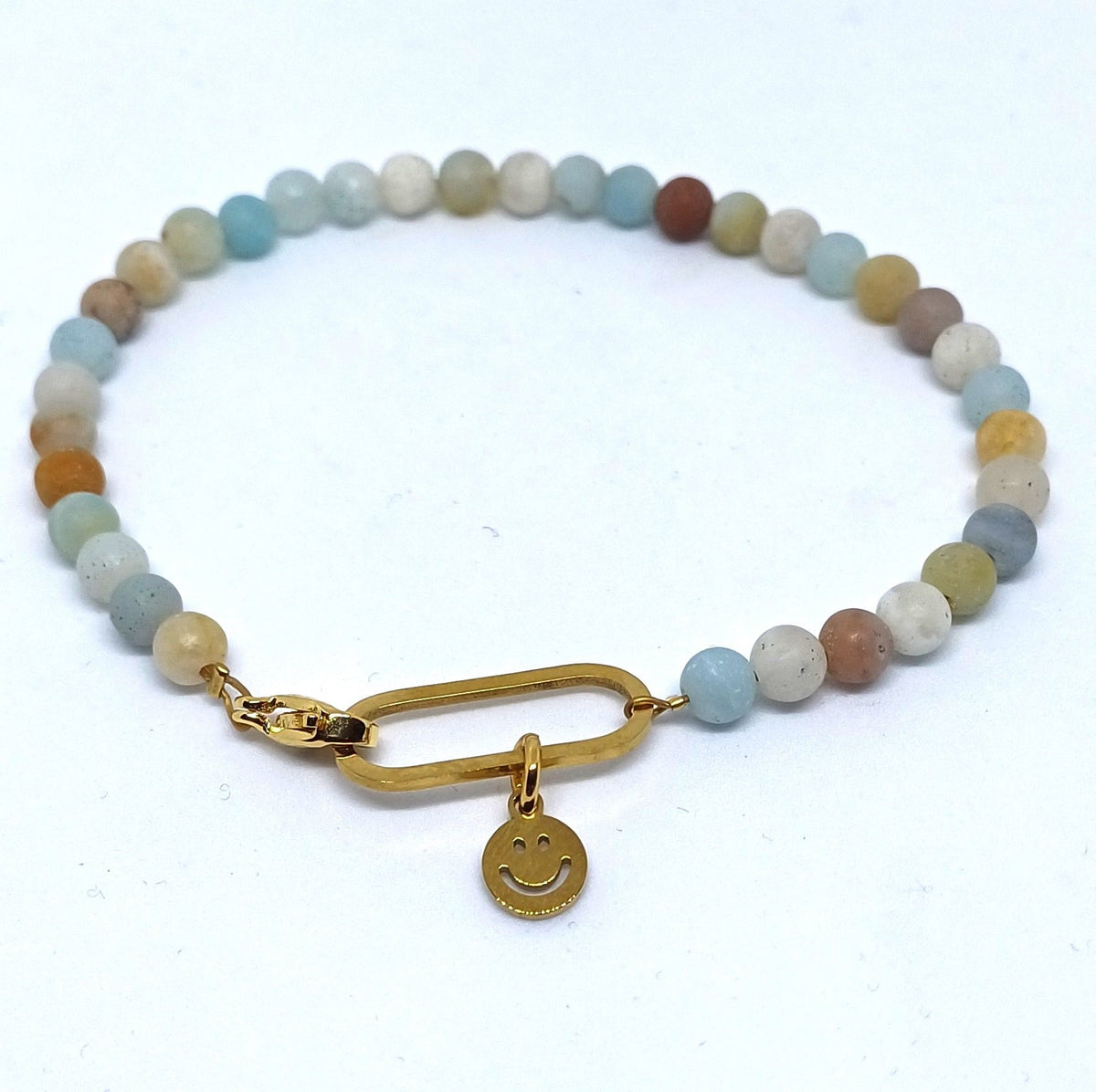 Edelsteen armbandje met ovale link sluiting