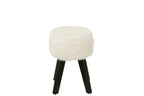 J-Line Kruk Bont Met Houten - hout - wit