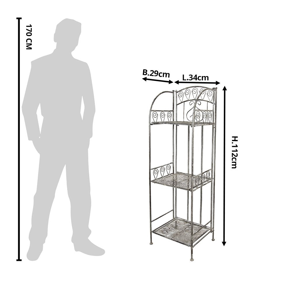 Opbergrek Grijs, IJzer 34x29x112 cm