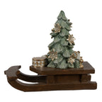 Kerstdecoratie Beeld Slee 20x8x17 cm Bruin Polyresin