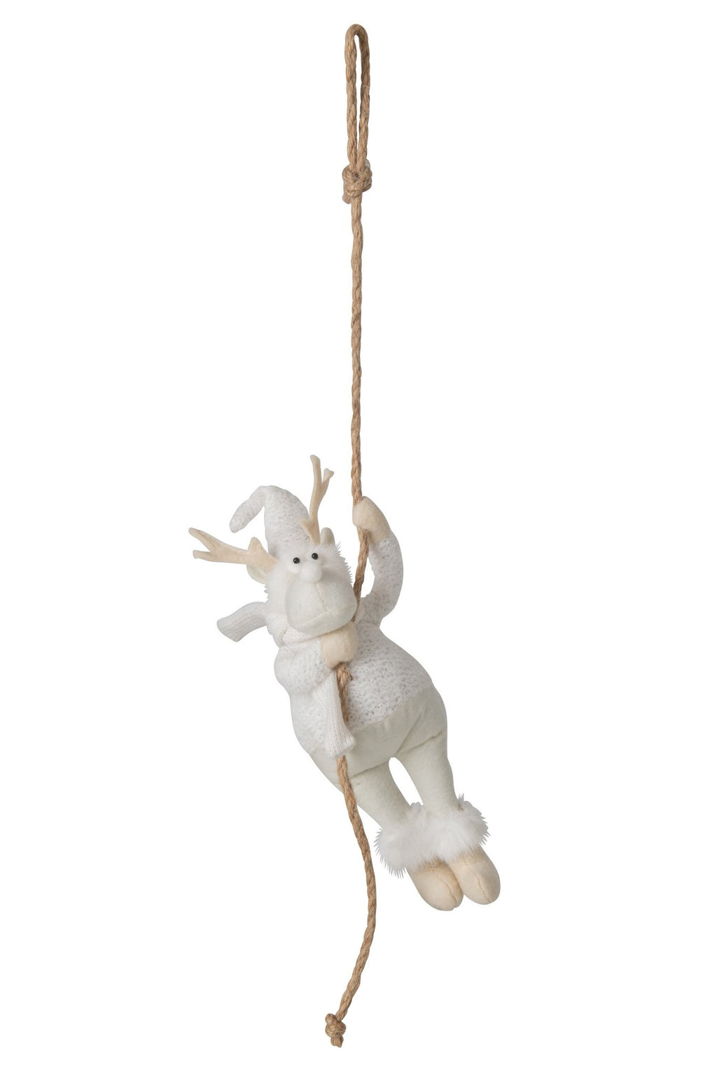 J-Line Hangend rendier - polyester - wit