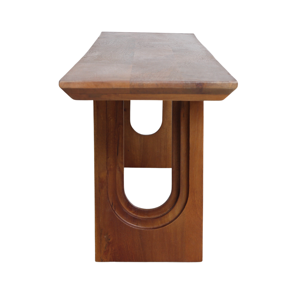 Bullnose Chamfered mangohouten eetkamerbank