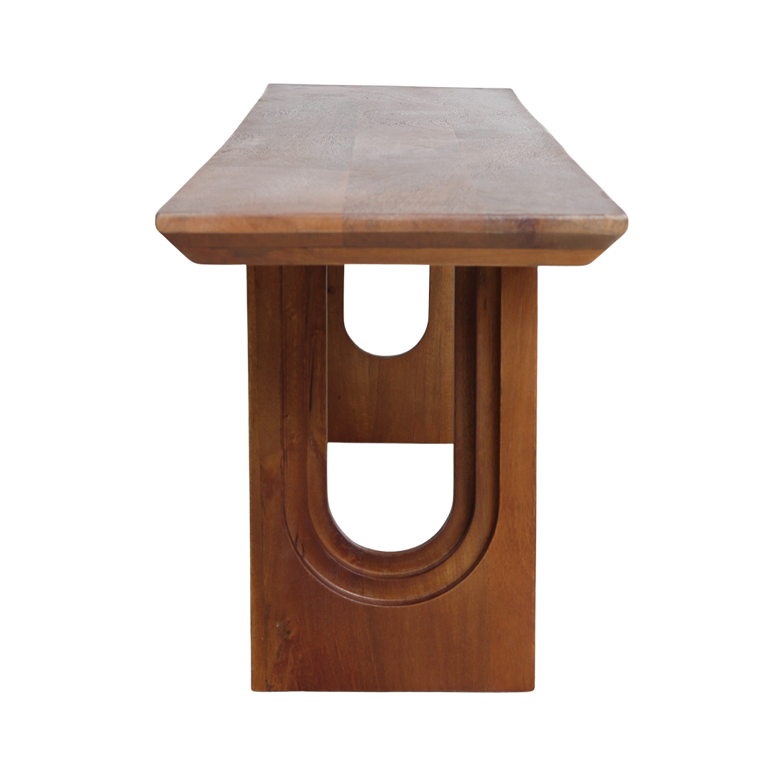Bullnose Chamfered mangohouten eetkamerbank